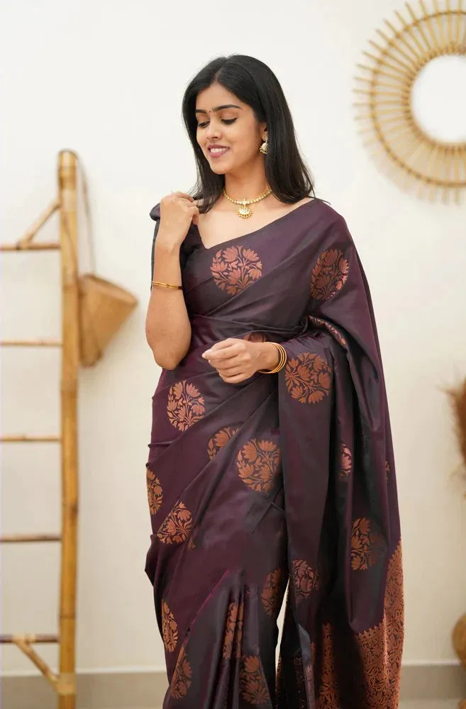 Chatoyant Purple Soft Silk Saree With Scrumptious Blouse Piece