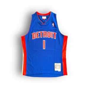 Chauncey 'Mr. Big Shot' Billups Detroit Pistons 2003-2004 Hardwood Classic Away Mitchell & Ness Swingman Jersey - Blue/Red