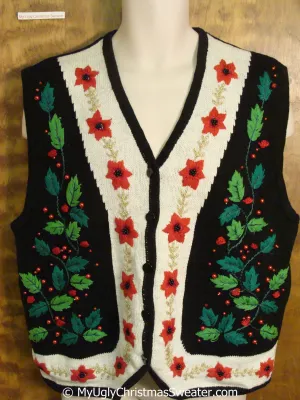 Cheap Big Size Christmas Sweater Vest with Ivy