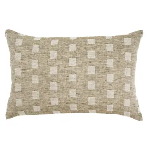 Check Linen Pillow Natural 16x24