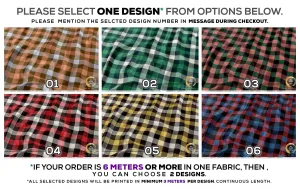 Check Patterns Apparel Fabric 3Meters , 6 Designs | 8 Fabrics Option | Plaid Fabric By the Yard | 037