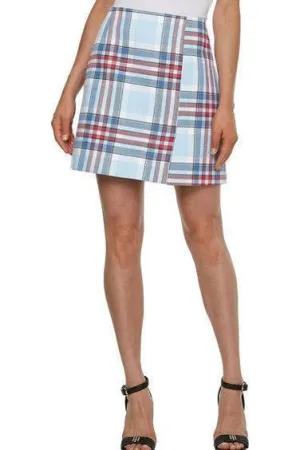 CHECK WRAP SHORT SKIRT