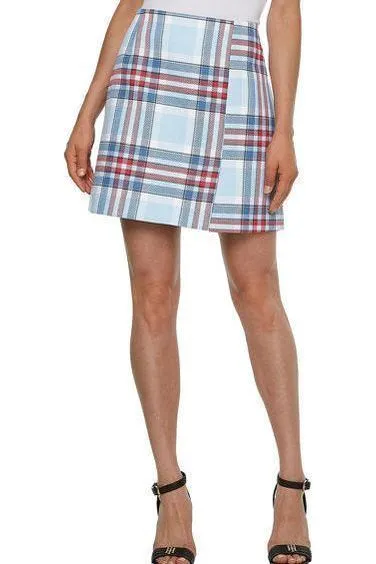 CHECK WRAP SHORT SKIRT