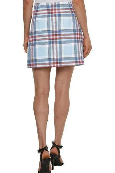 CHECK WRAP SHORT SKIRT