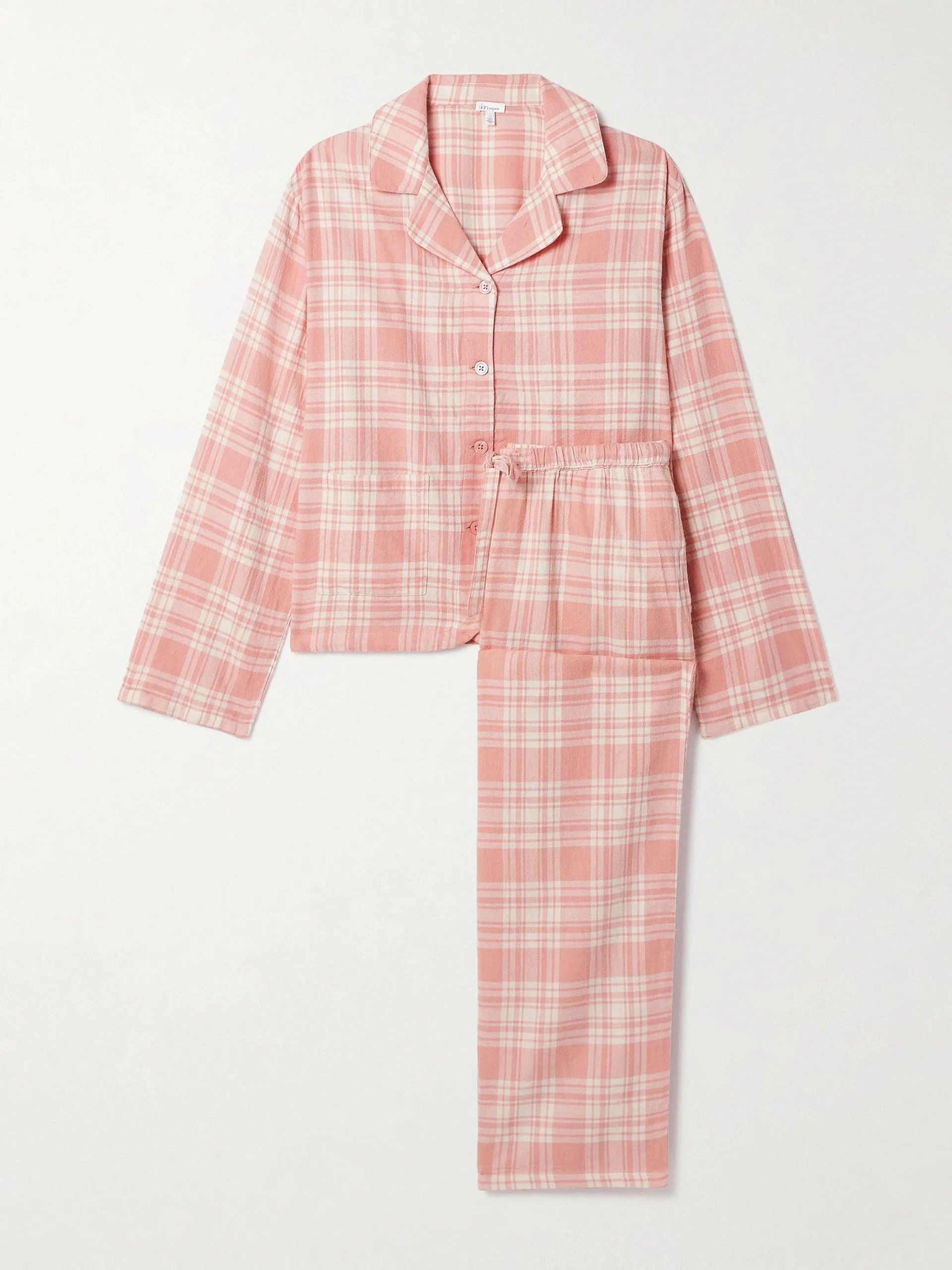 Checked organic cotton-flannel pyjamas