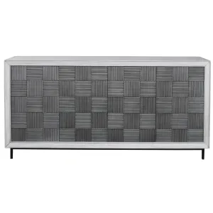 Checkerboard 4 Door Gray Cabinet