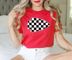 Checkered Arrowhead Red Tee