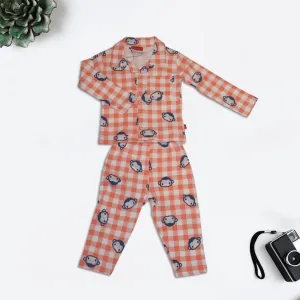 Checkered Nightwear Set for Kids - Pink and Blue