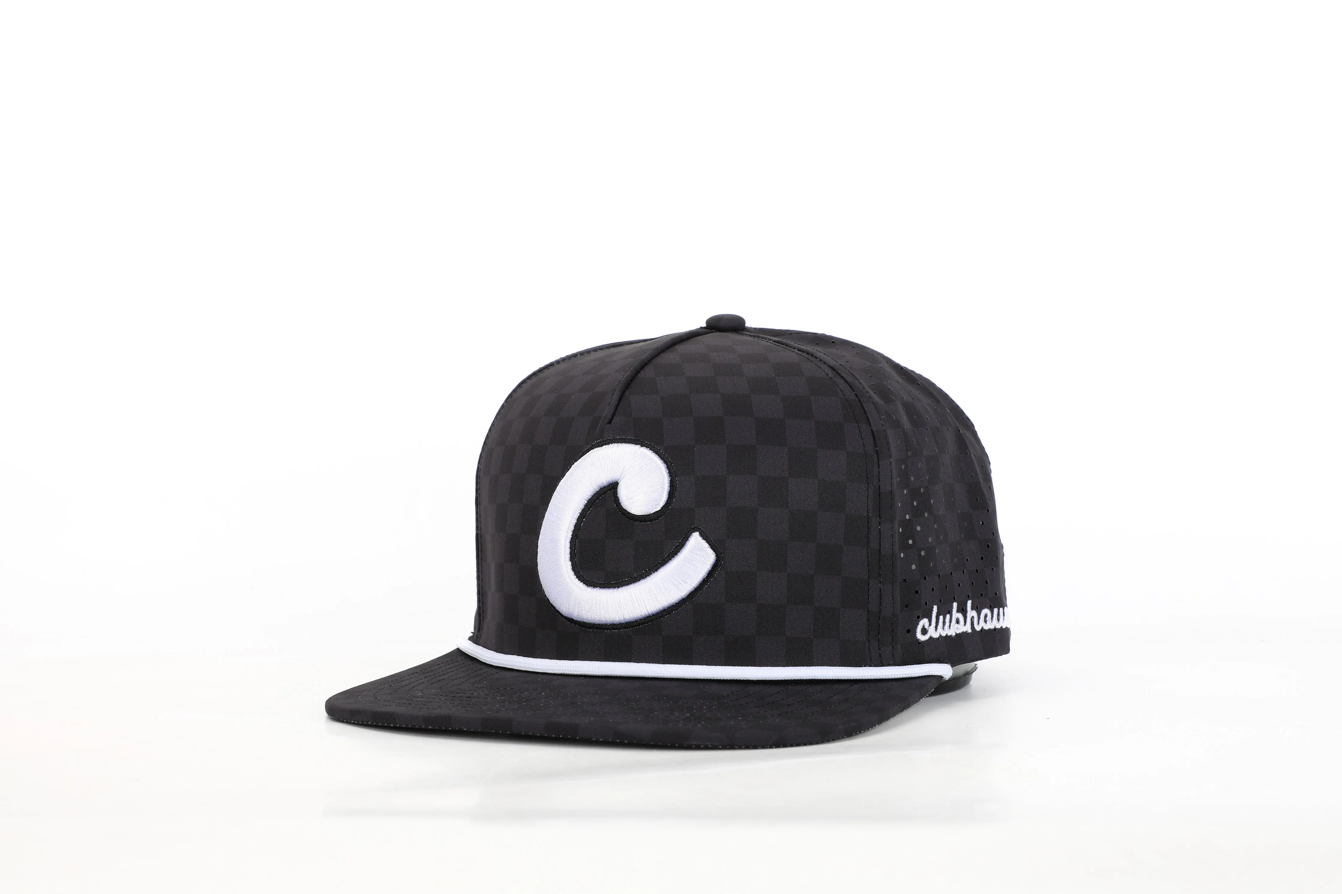 Checkered Rope Golf Hat | Black