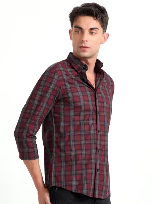 Checkmate Multi Checks Shirt Heath Red