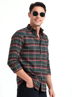 Checkmate Multi Checks Shirt Mineral Green