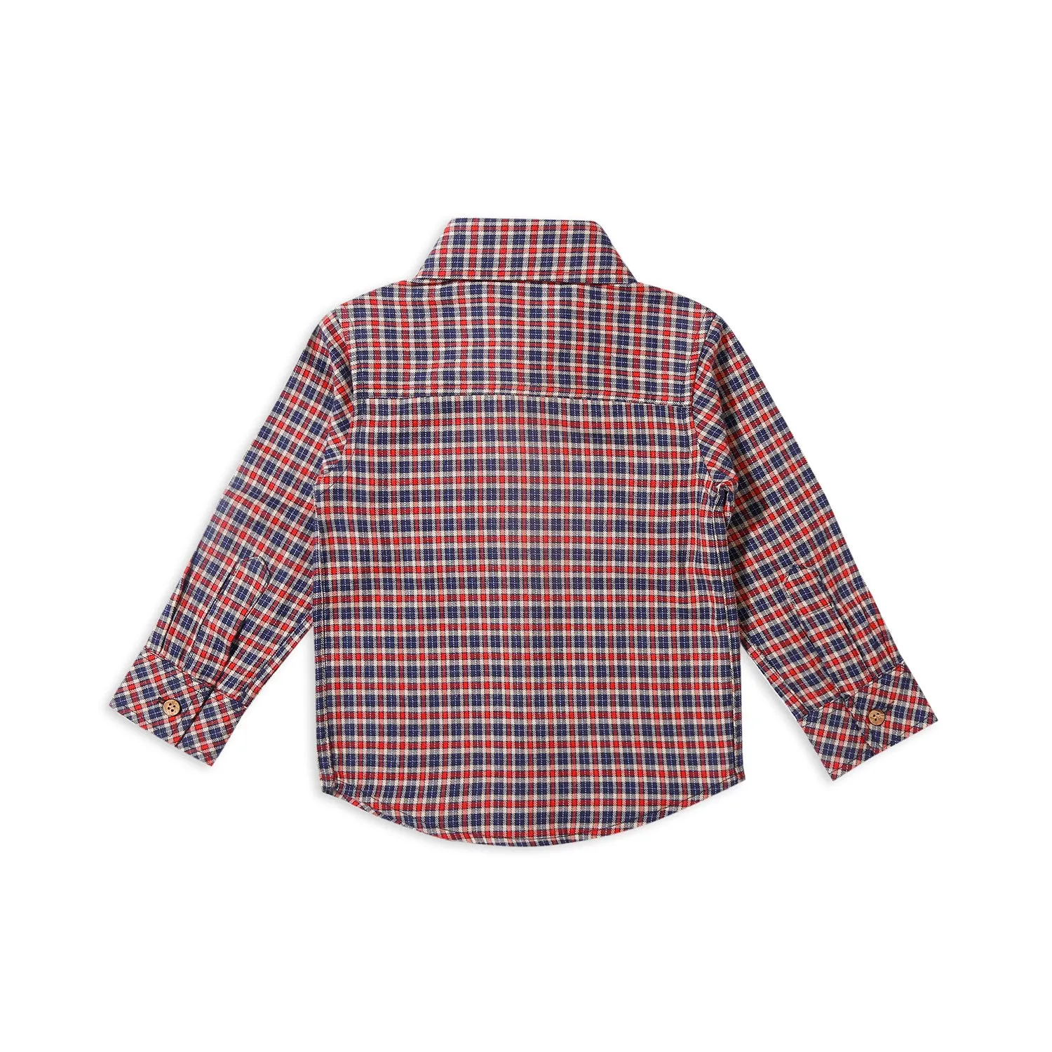 Checks Shirt With Brown Quilted Pocket