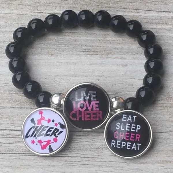 Cheer Interchangeable Snap Charm Bracelet