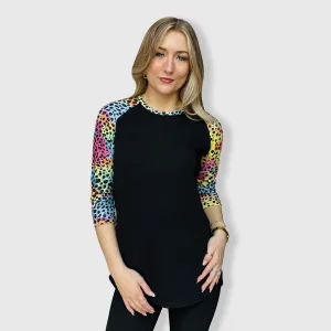 Cheetah Colorful Black Top