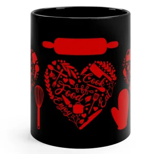 CHEF LOVE COOKING BAKING MUG - Glossy Black - MUGSCITY - Free Shipping