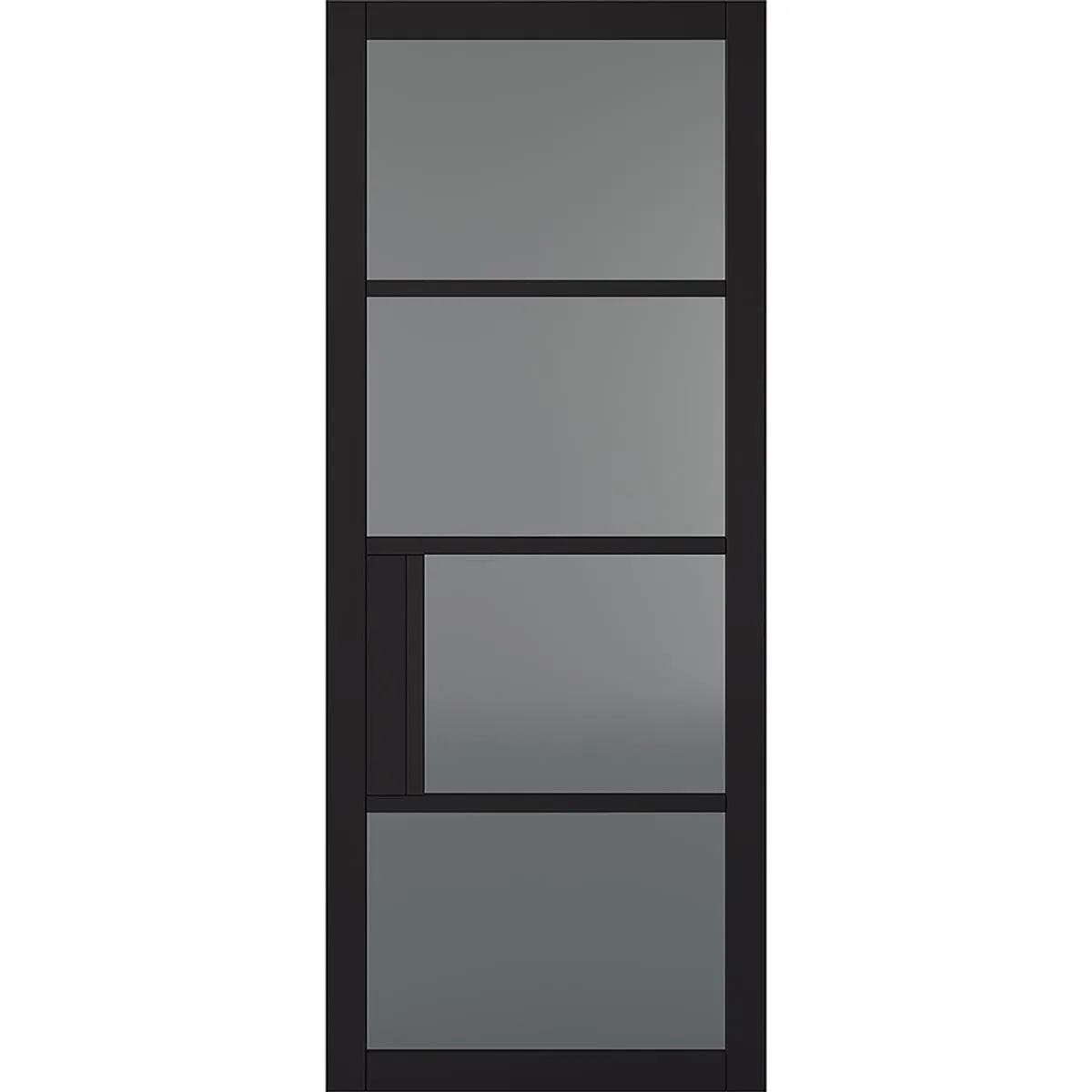 Chelsea 4 Pane Black Painted Internal Door - Tinted Glass - Prefinished