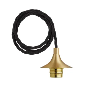 Chelsea Cord Set ES E27 Bulb Holder - Fabric Flex - Brass - Without Ceiling Rose