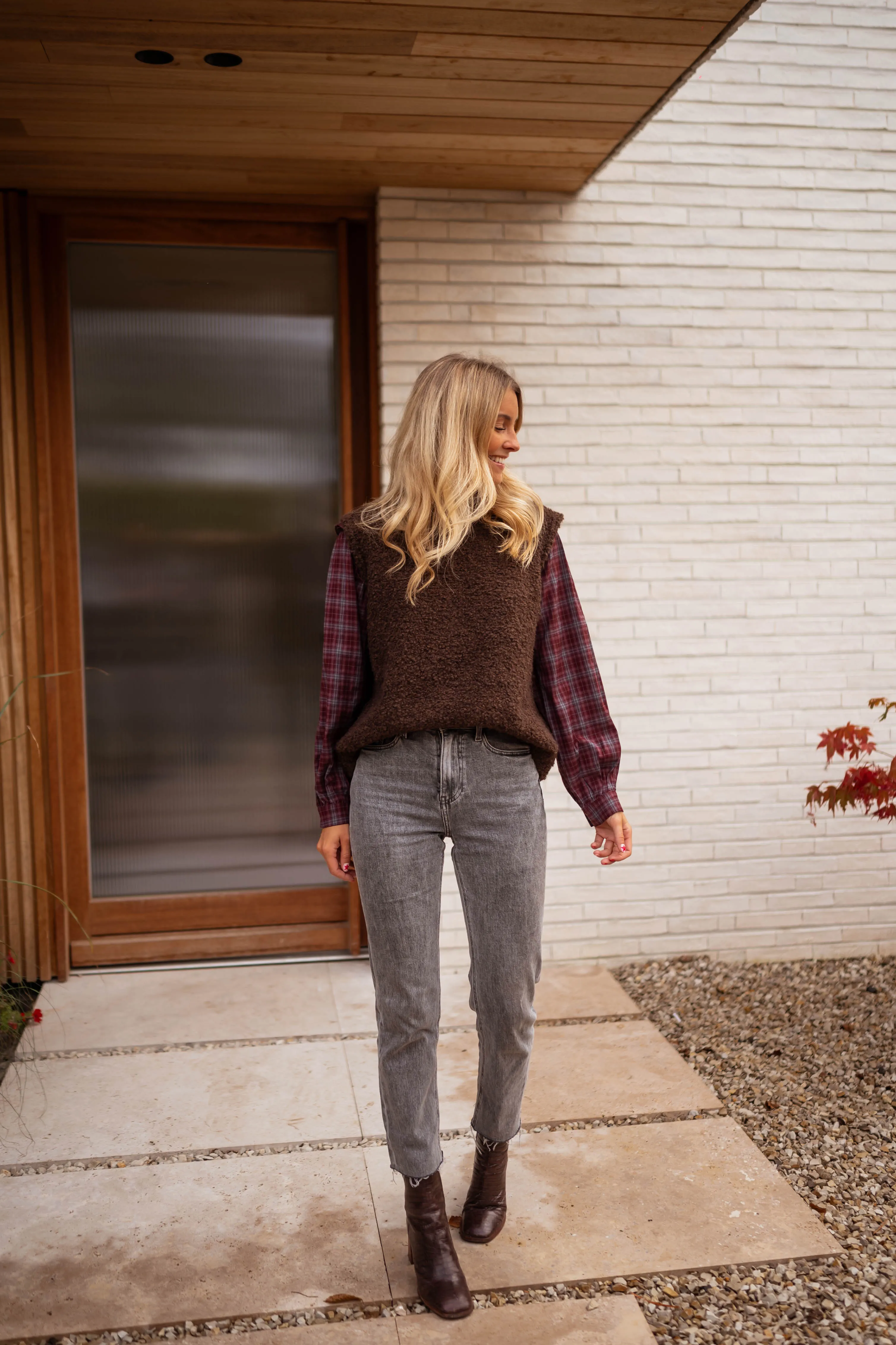 Chemise Emmie - bordeaux à carreaux