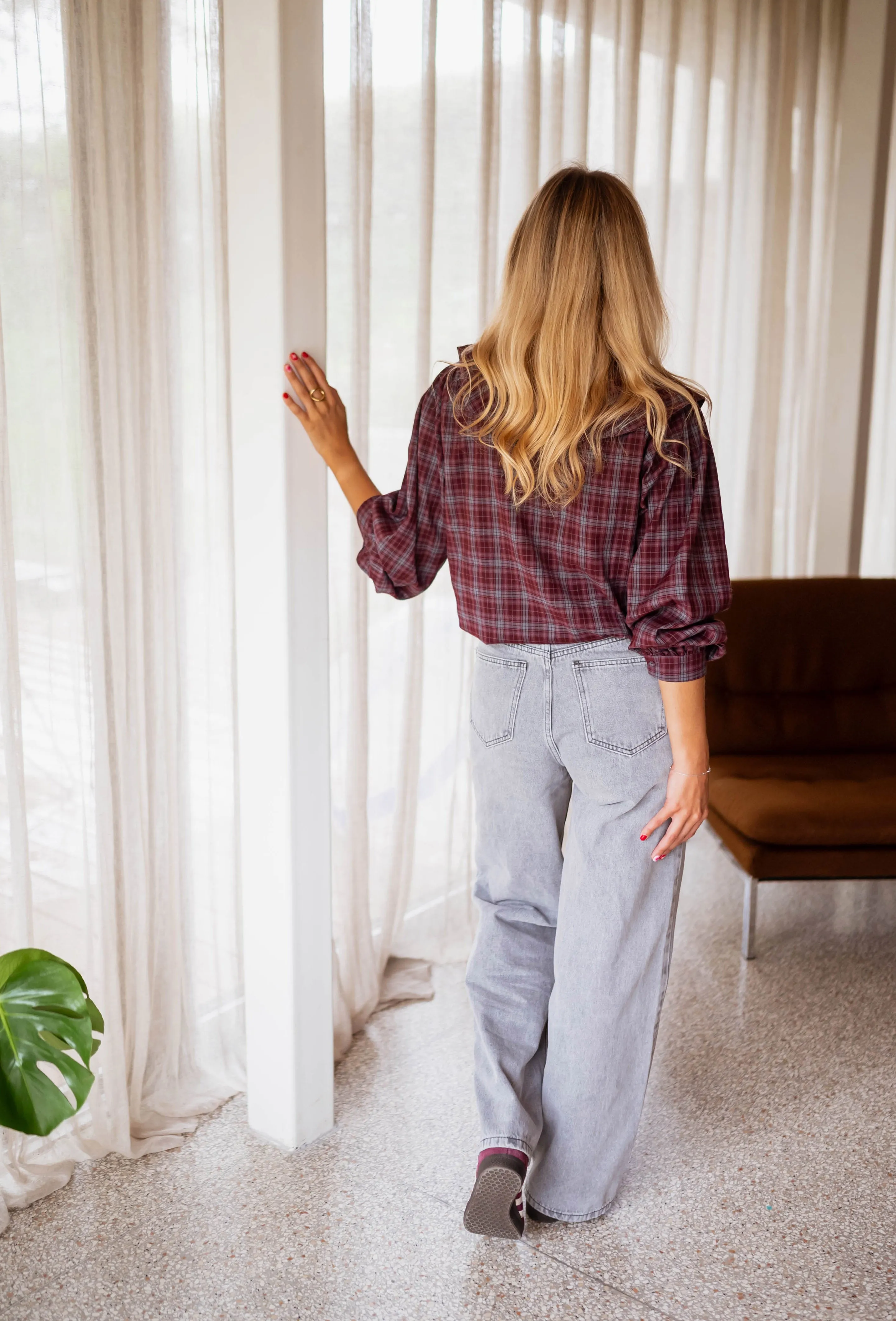 Chemise Emmie - bordeaux à carreaux