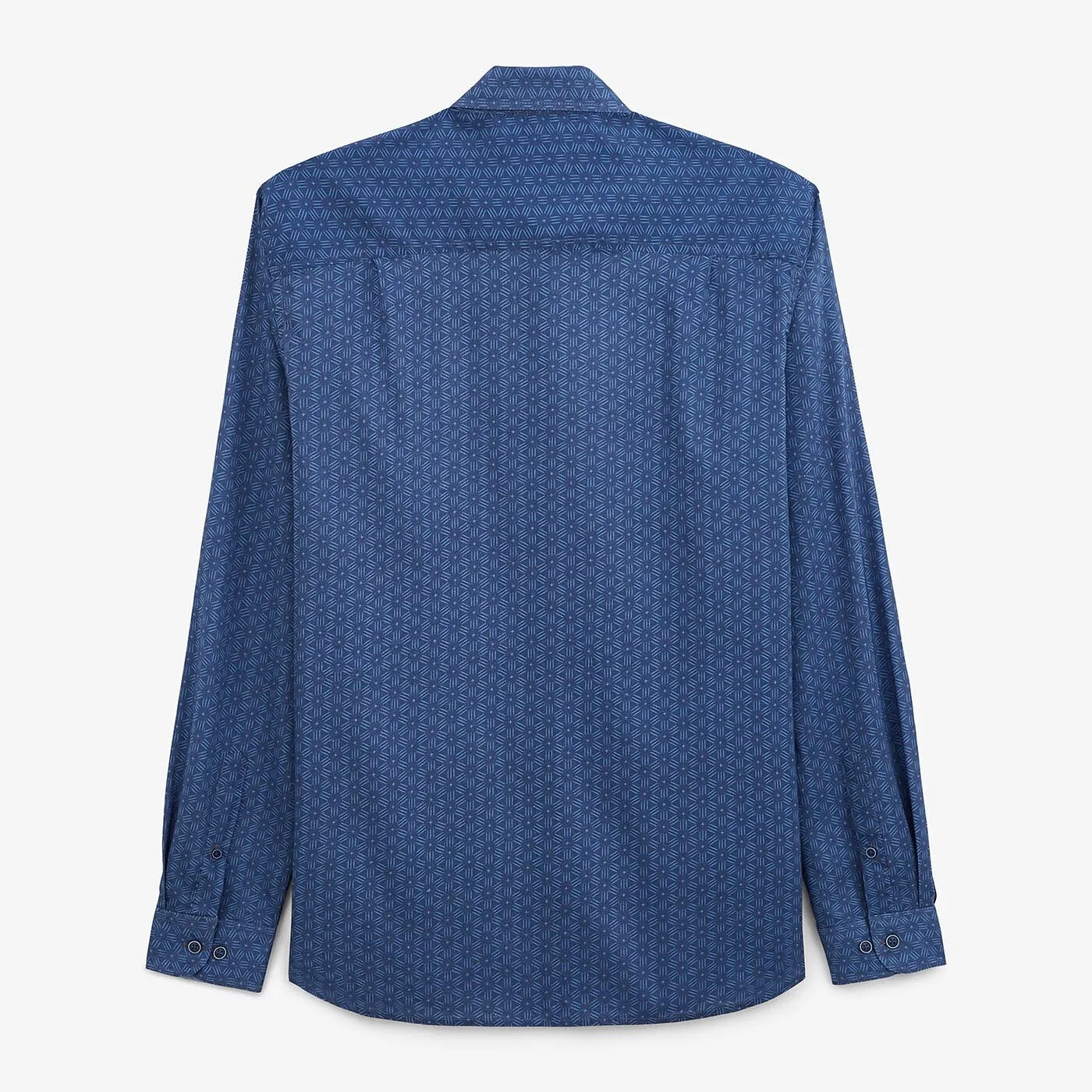 Chemise imprimé géométrique bleu azur