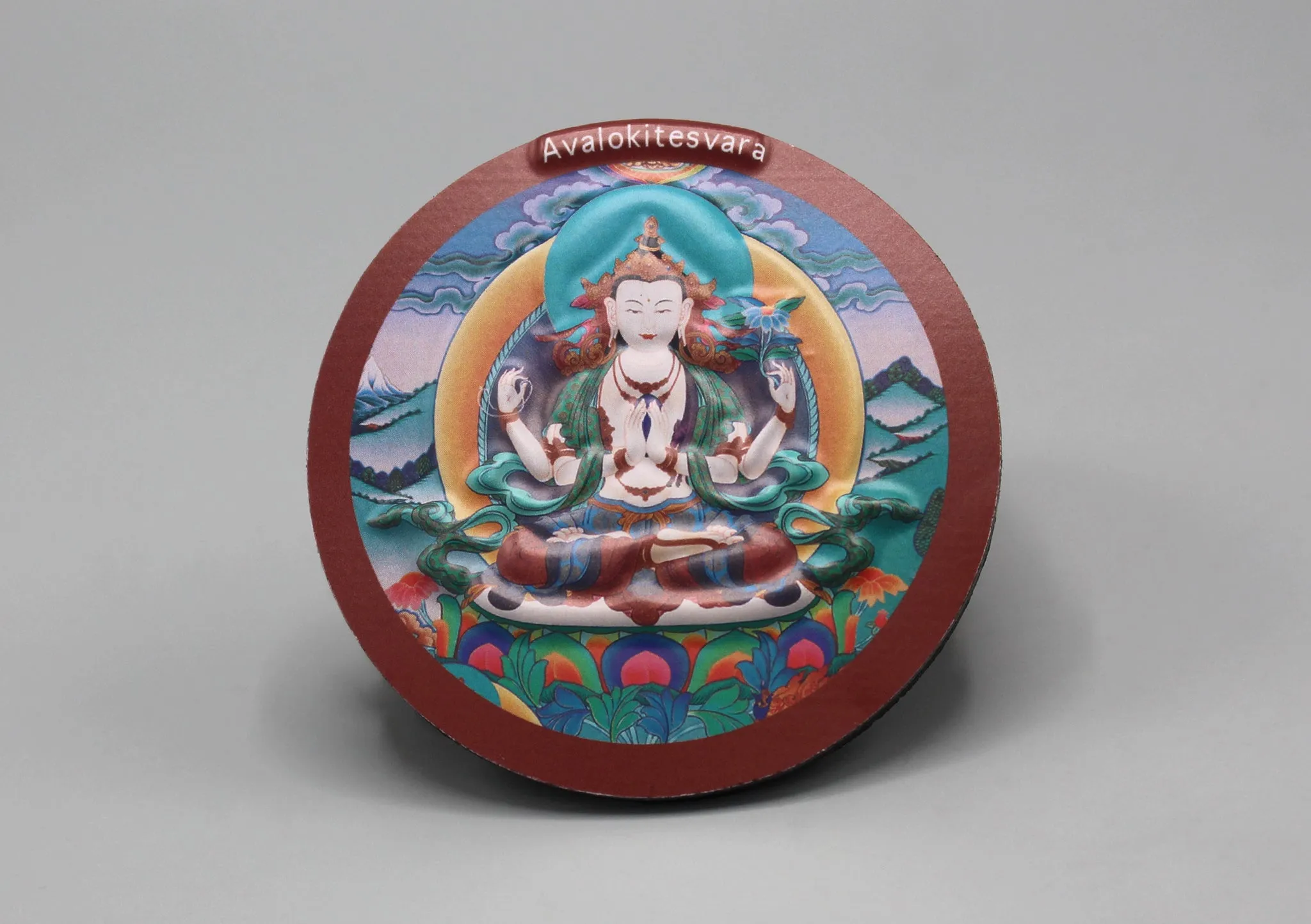 Chenrezig Avalokitesvara Round Embossed Fridge Magnet