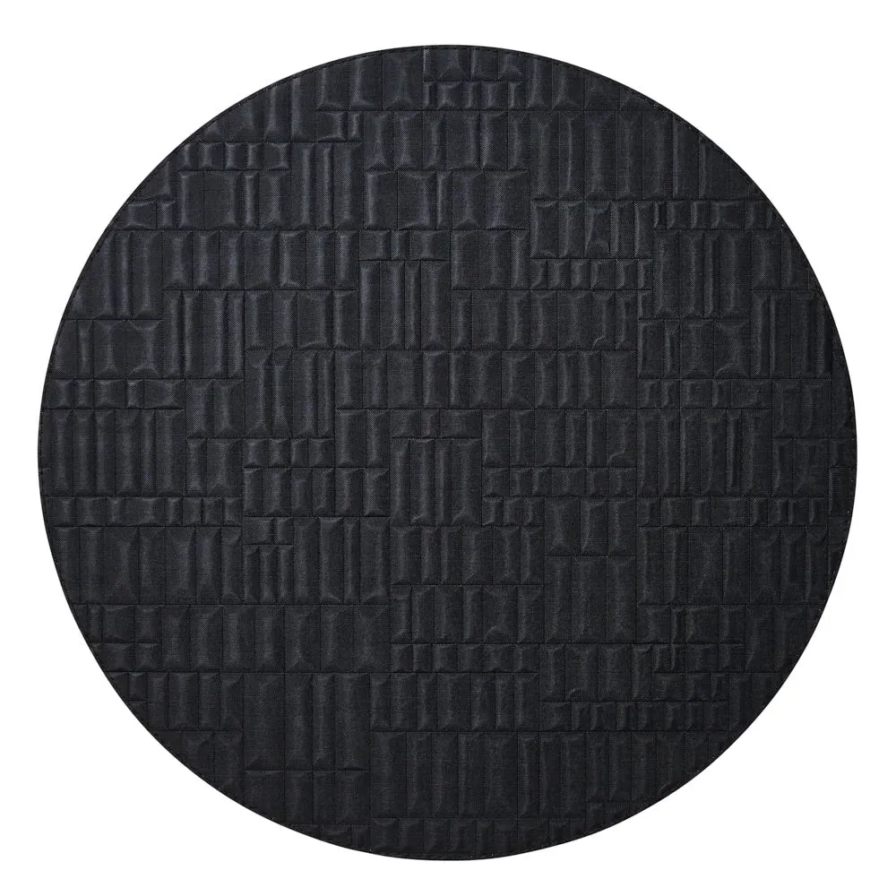 Chequer Black & Gray Round Placemats by Mode Living