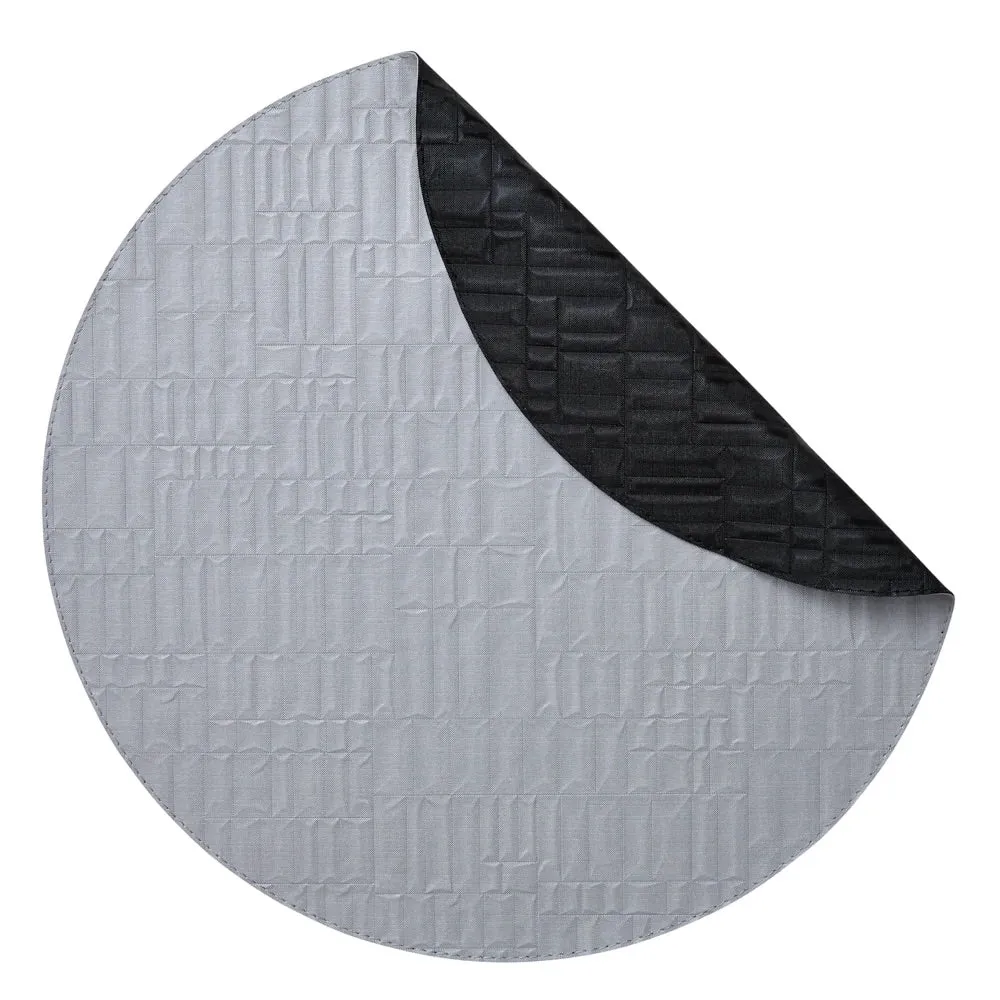 Chequer Black & Gray Round Placemats by Mode Living