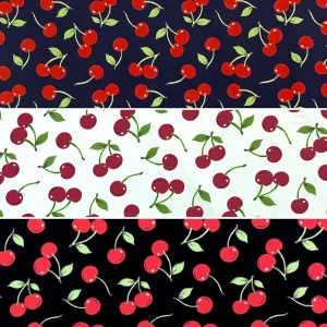 Cherries Rose & Hubble Cotton Poplin Fabric