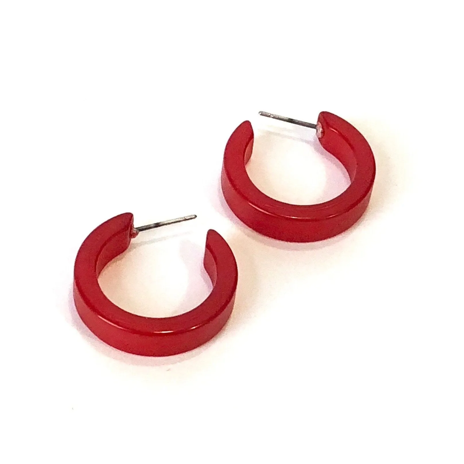 Cherry Red Moonglow Mini Classic Hoop Earrings