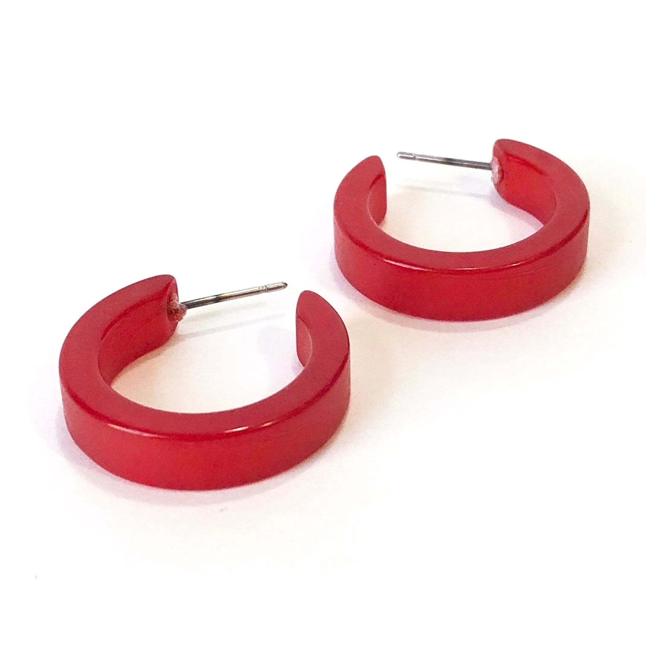 Cherry Red Moonglow Mini Classic Hoop Earrings