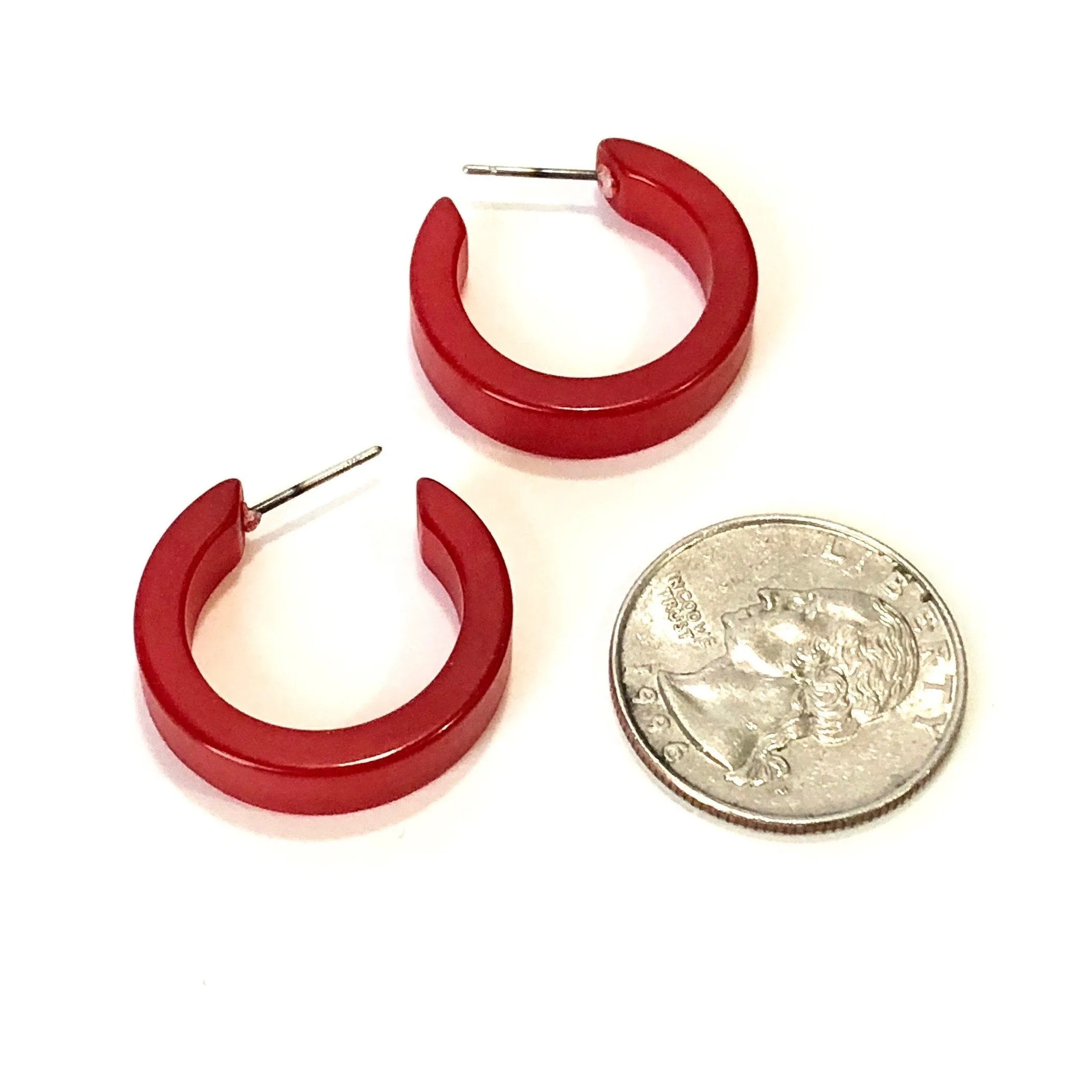 Cherry Red Moonglow Mini Classic Hoop Earrings