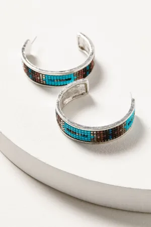 Cheshire Beaded Hoop Earrings