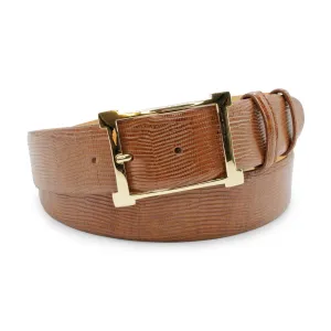 Chestnut Lucertola Frame Prong Belt