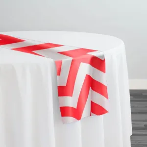 Chevron Print (Lamour) Table Runner in Red and White