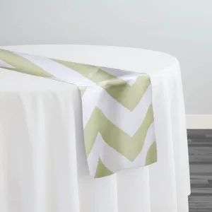 Chevron Print (Lamour) Table Runner in Sage and White