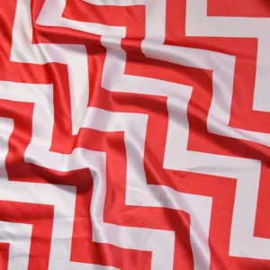 Chevron Print (Lamour) Wholesale Fabric in Red and White