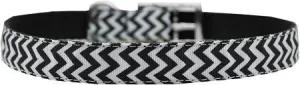 Chevrons Nylon Dog Collar with classic buckle 3-4" Black Size 26