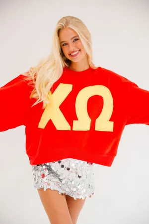 CHI OMEGA RED PULLOVER