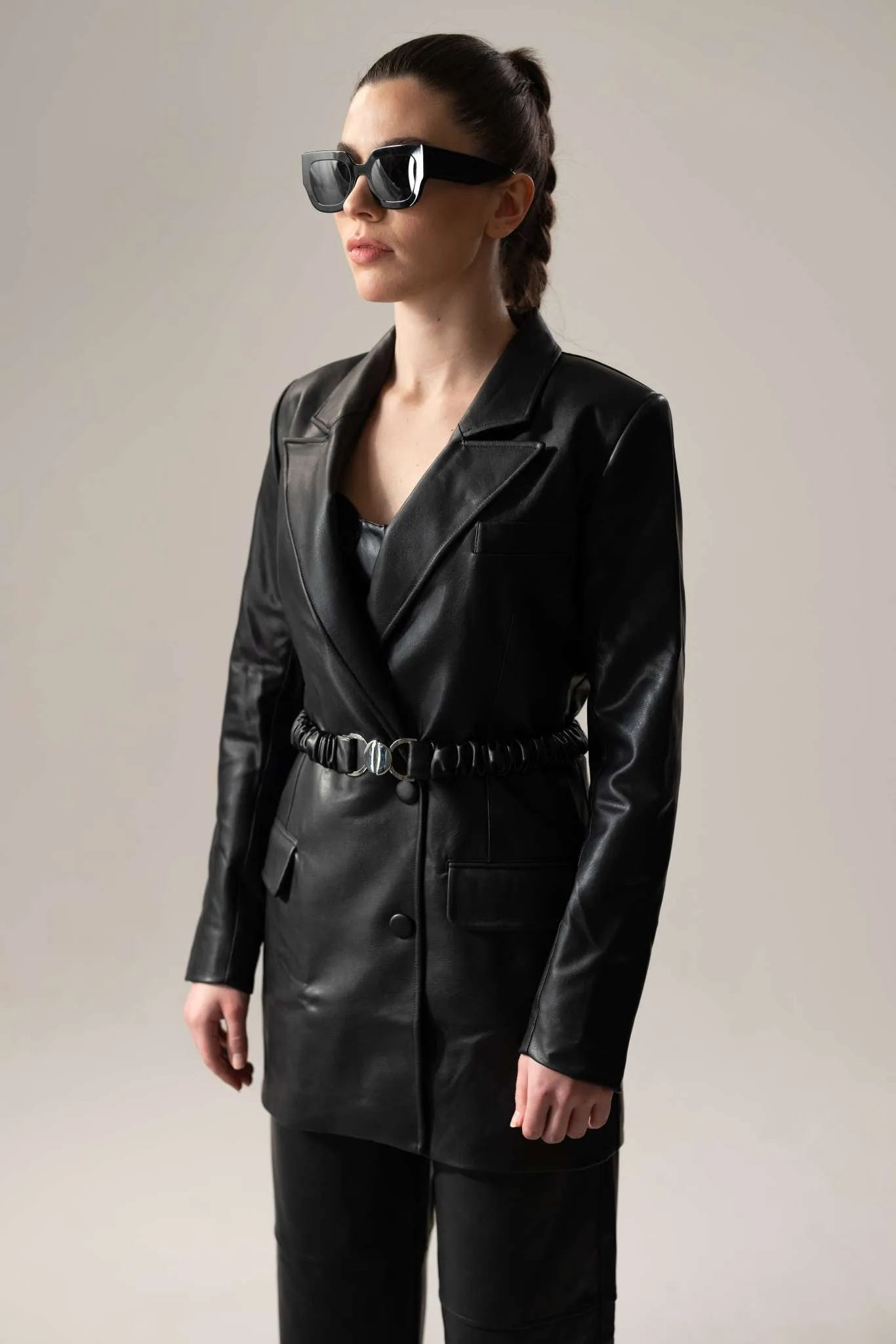 CHIARA VEGAN LEATHER BLAZER