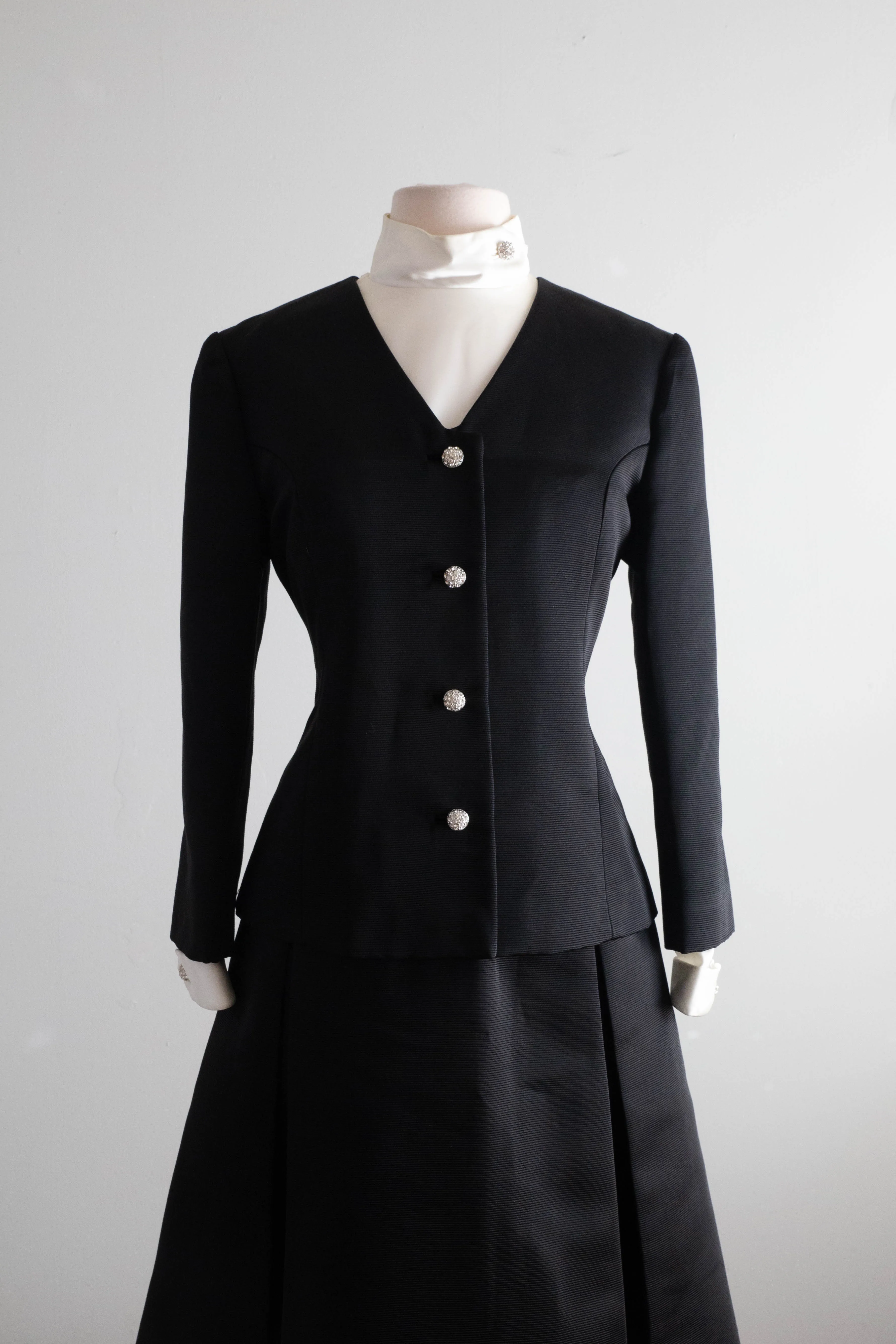 Chic 1960's CHANEL Inspired Two Piece Dress Set From I. Magnin / Medium