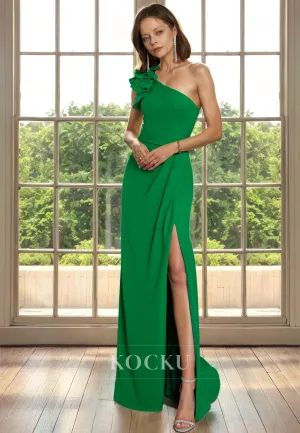 Chic & Modern One Shoulder Sleeveless Sheath Cocktail Mother of the Bride Dress