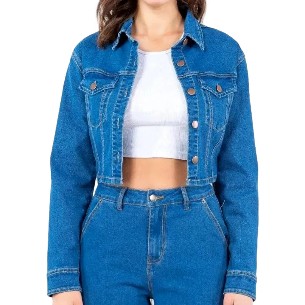 Chic cutout boho women's denim jacket