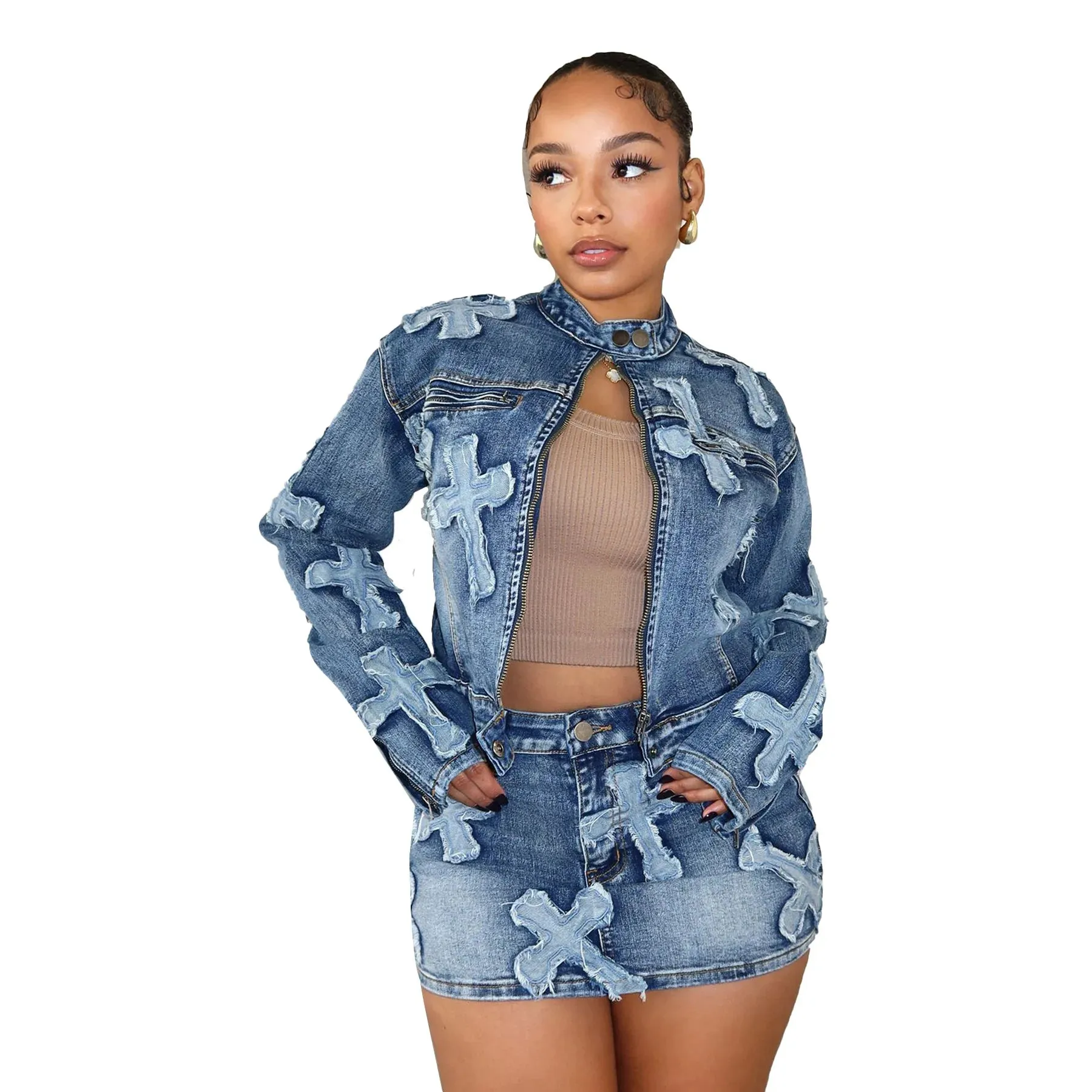 Chic Denim Duo Set