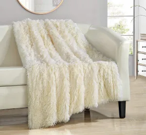 Chic Home Elana Shaggy Faux Fur Supersoft Ultra Plush Decorative Throw Blanket, 50 x 60 inches , Beige