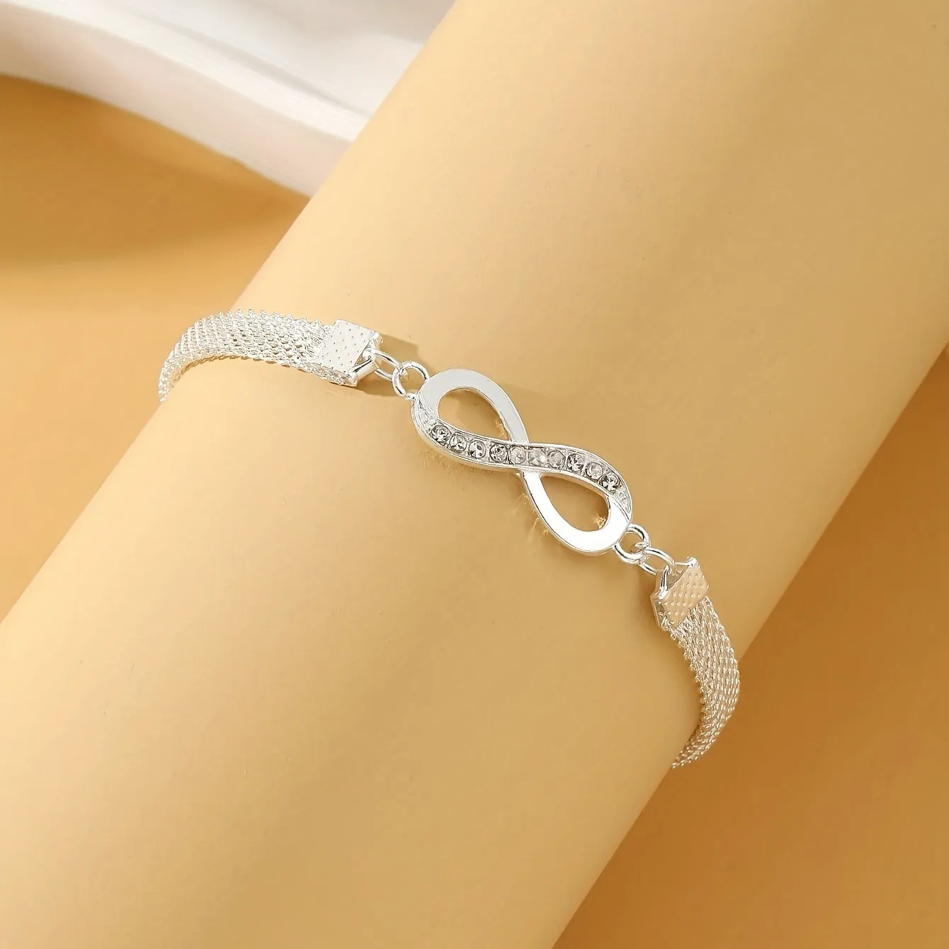 Chic Infinity Symbol Anklet with Sparkling Zircon Detail