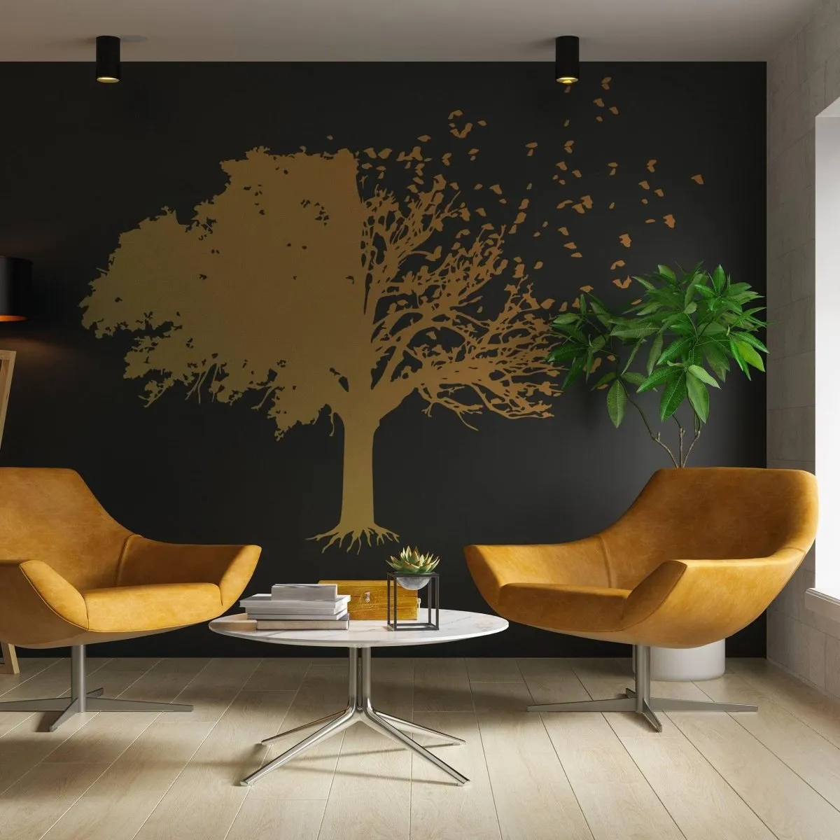 Chic Wall Sticker Featuring a Sophisticated Tree Silhouette Design