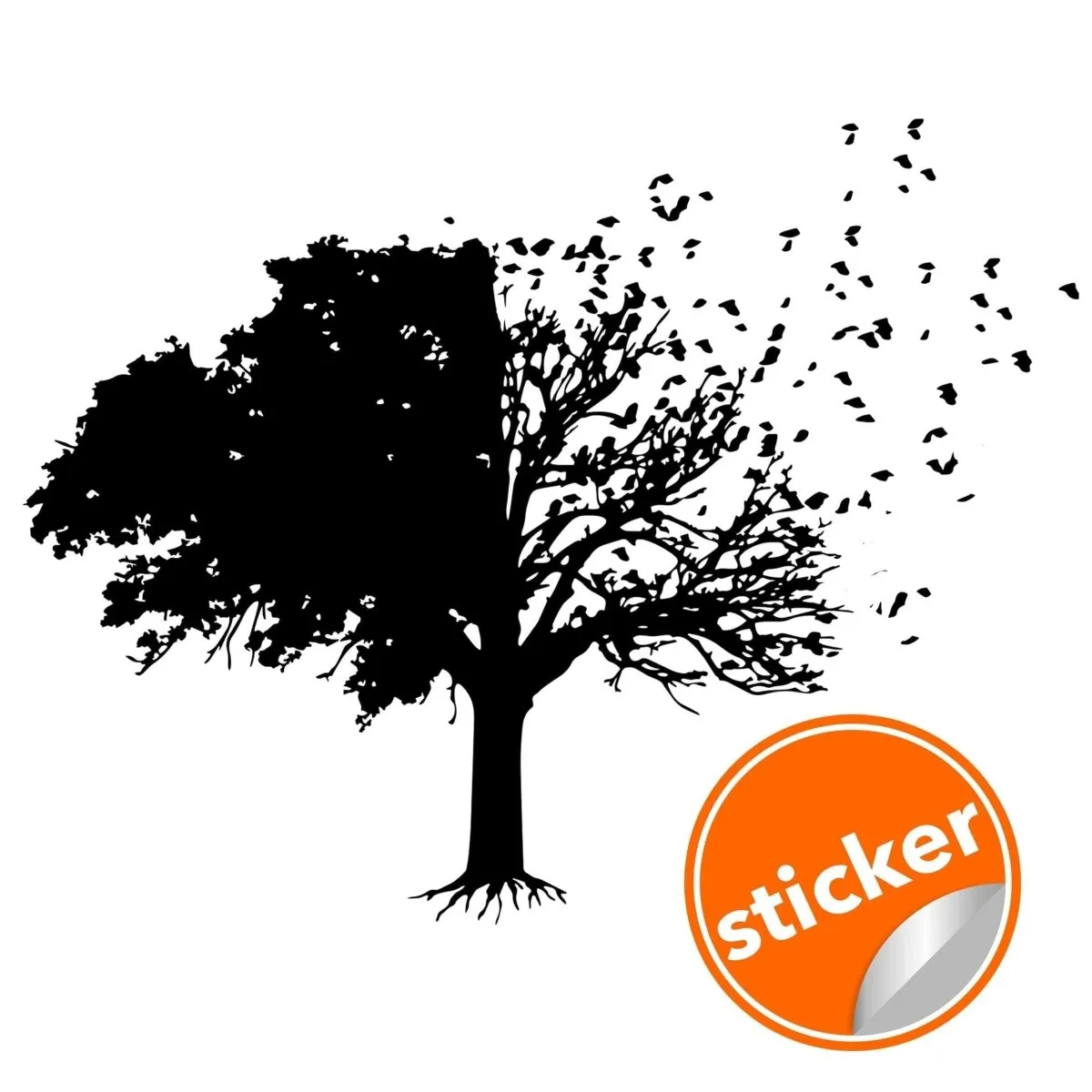 Chic Wall Sticker Featuring a Sophisticated Tree Silhouette Design