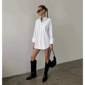 Chic White Menswear Shirt