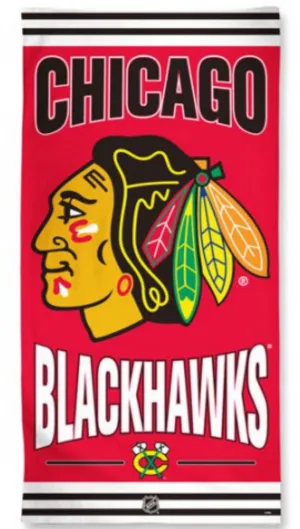 Chicago Blackhawks Wincraft Logo Red Fiber Reactive Beach Towel 30"x60"