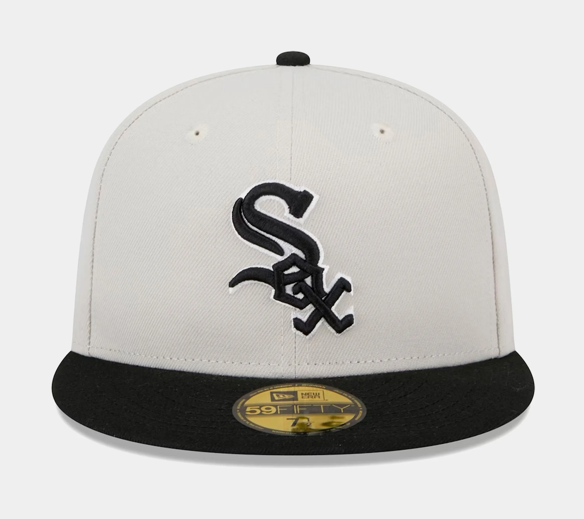 Chicago White Sox Varsity Letter 59FIFTY Mens Fitted Hat (White/Black)